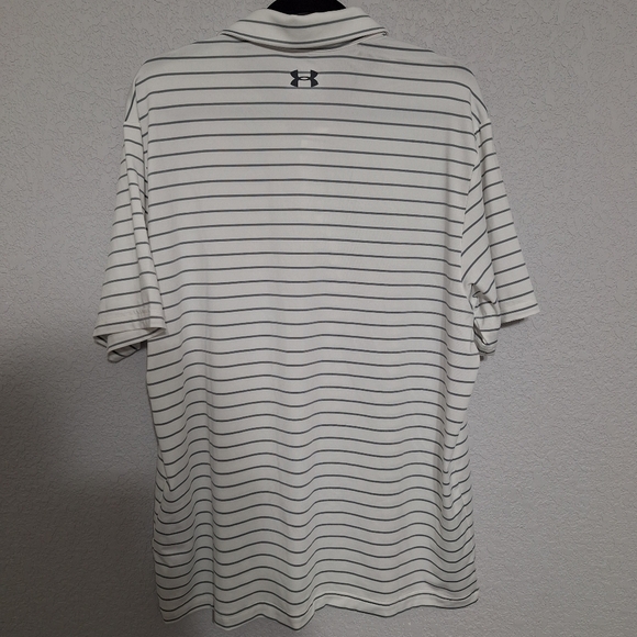 Men’s XL Under Armour Playoff Polo Gray Stripe Performance Golf Shirt - Picture 5 of 6